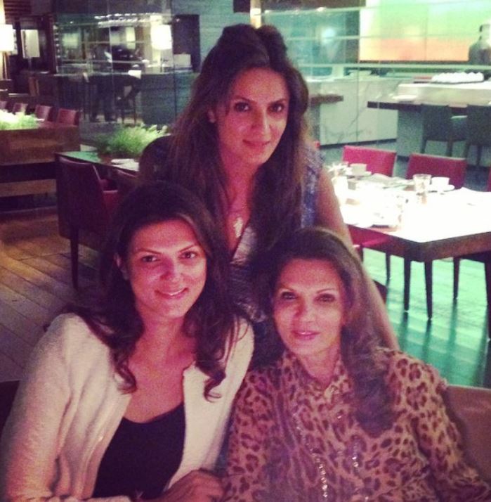 Nandita Mahtani with her mother and sister