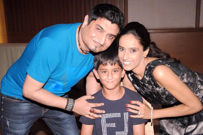 Neeraj Shridhar with his wife and son