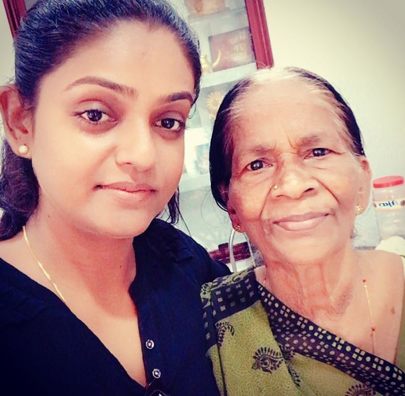 Premi Vishwanath with her grandmother