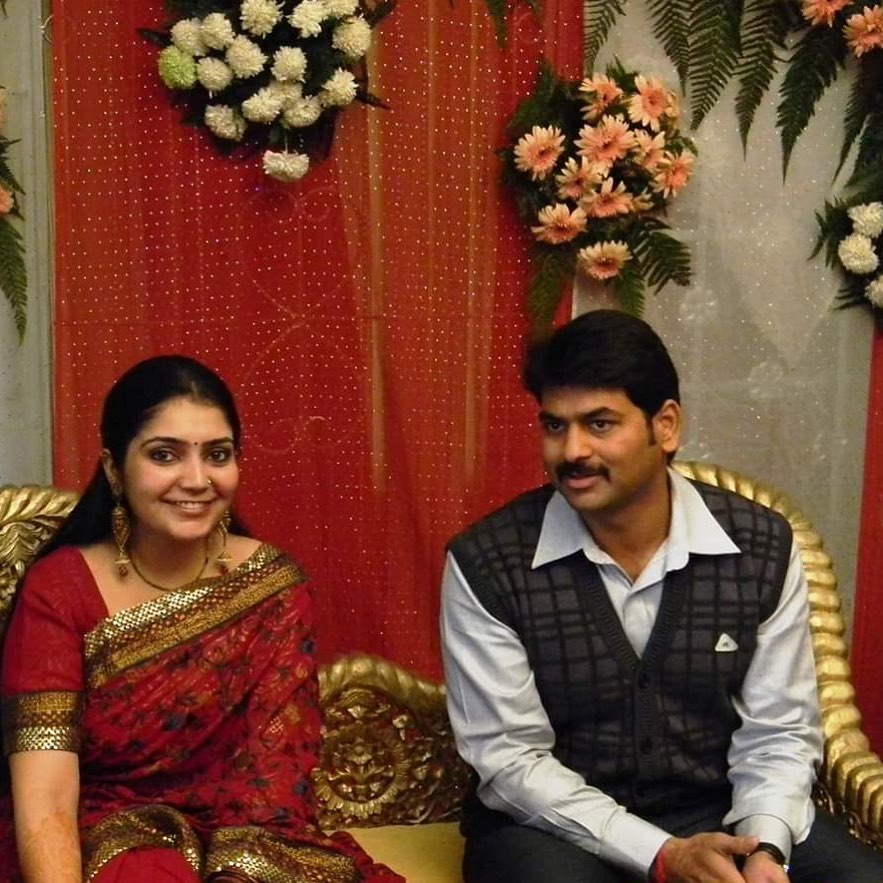 Saurabh Dwivedi with his wife Gunjan on the day of their anniversary