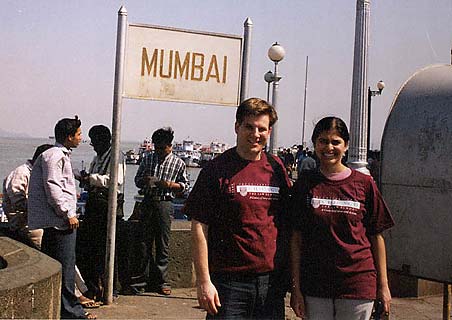 An old picture of Mala Adiga in Mumbai along with her husband, Charles Biro