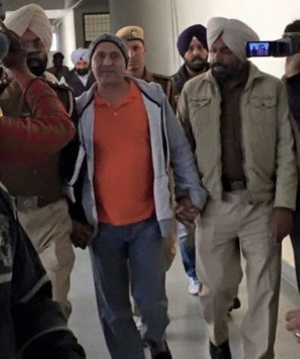 Baltej Pannu after being arrested