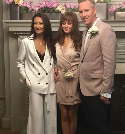 Ella Purnell with her mother and stepfather