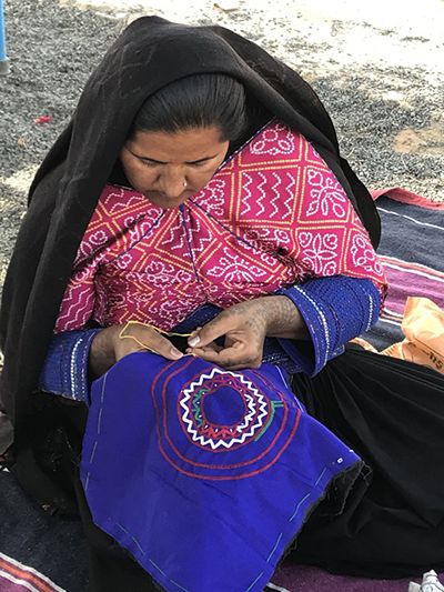 Pabiben doing traditional Rabari embroidery