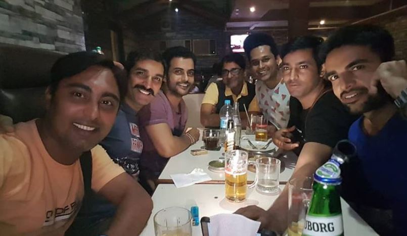 Pankaj Singh enjoying alcohol with his friends