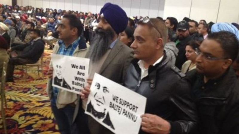 People protesting for the release of Mr. Pannu