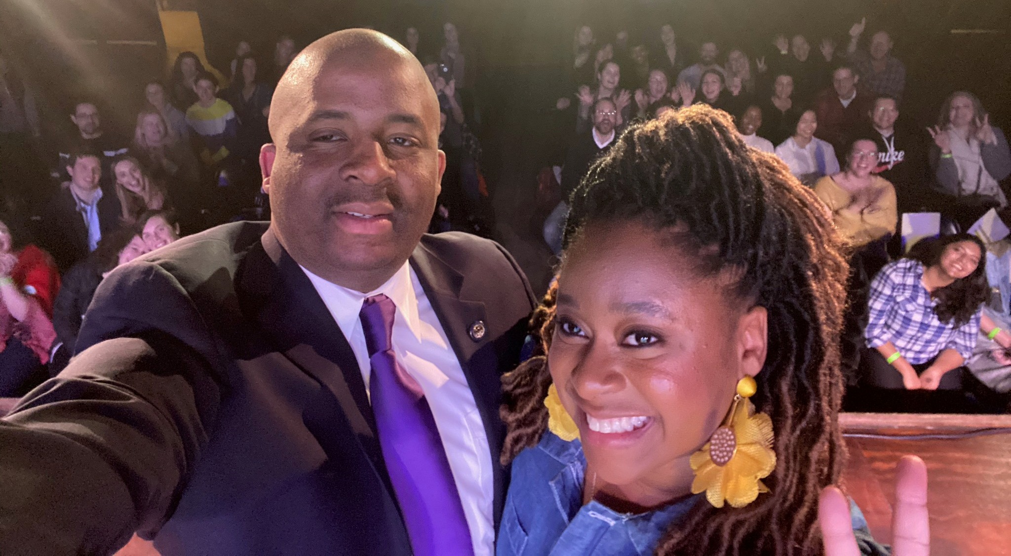 Phoebe Robinson with her brother