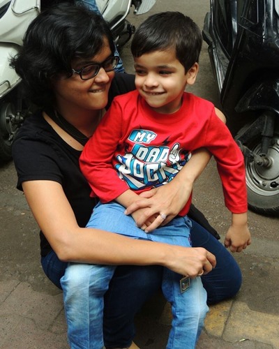 Rachana Ranade with her son Megh Ranade