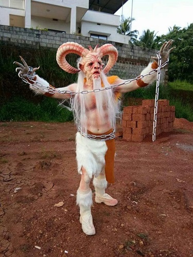 Ravi Katpadi wearing 'The Amazing Monster' costume