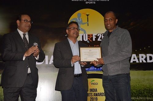 Sylvester Peter being honoured by FICCI