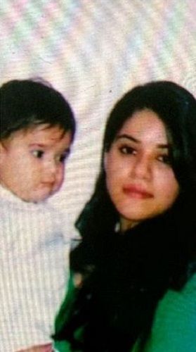An old picture of Roshni Bhatia with her son