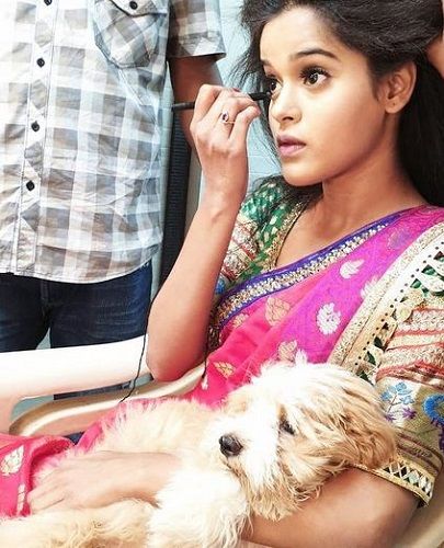 Chinmayee Salvi with her pet dog Whiskey