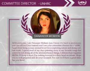 Dananeer Mobeen, Committe Director UNHRC
