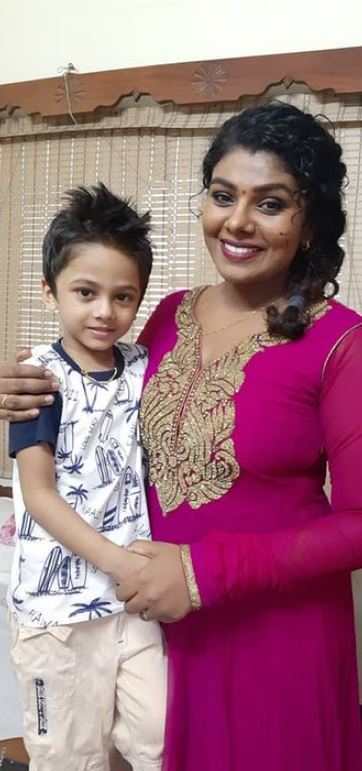 Lekshmi Jayan with her son