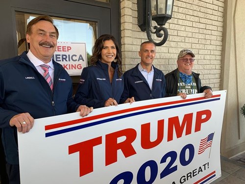 Mike Lindell (left) during Donald Trump's election campaign