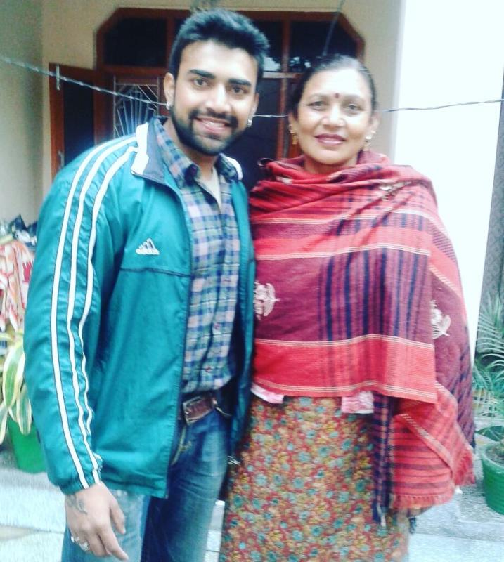 Sandeep Nahar with his mother