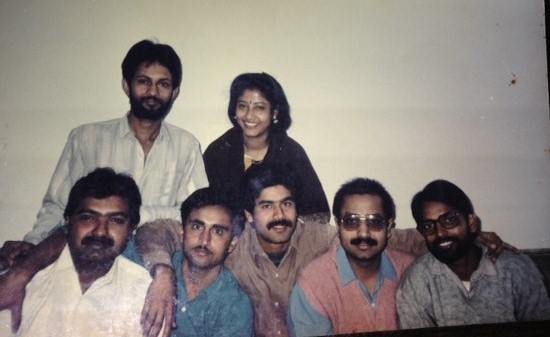 Young Ajit Anjum (standing on the back) with his wife and other news media correspondents