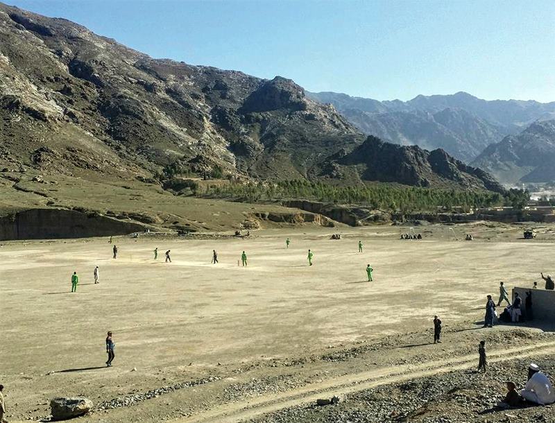 An aerial view image of Tatara Ground in Landi Kotal, where Shaheen Afridi used to play tennis ball cricket