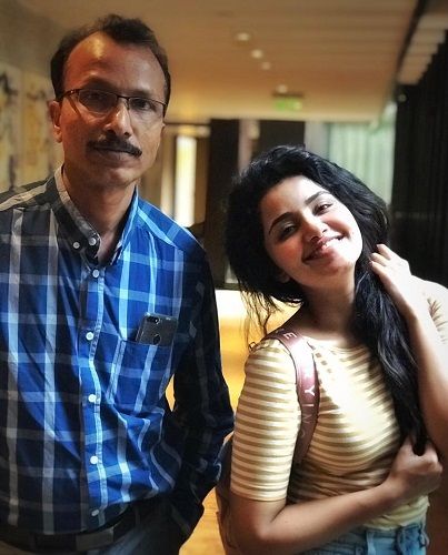 Anupama Parmeshwaram with her father