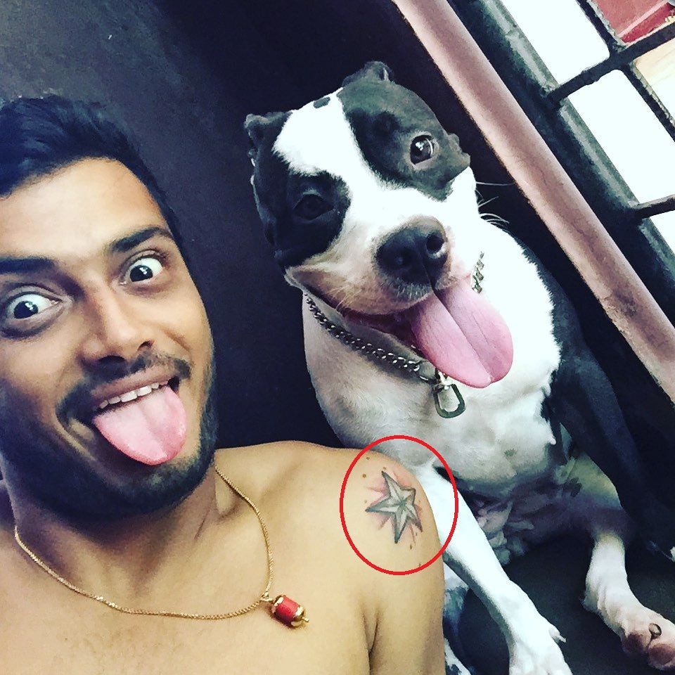 Aravind KP's star tattoo