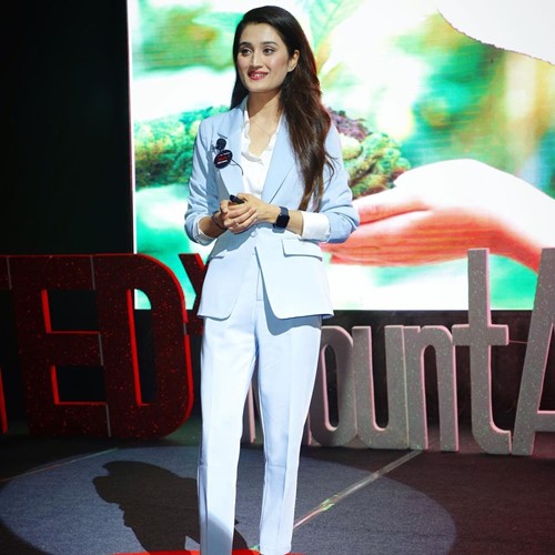 Arushi Nishank during a TEDx talk as a speaker