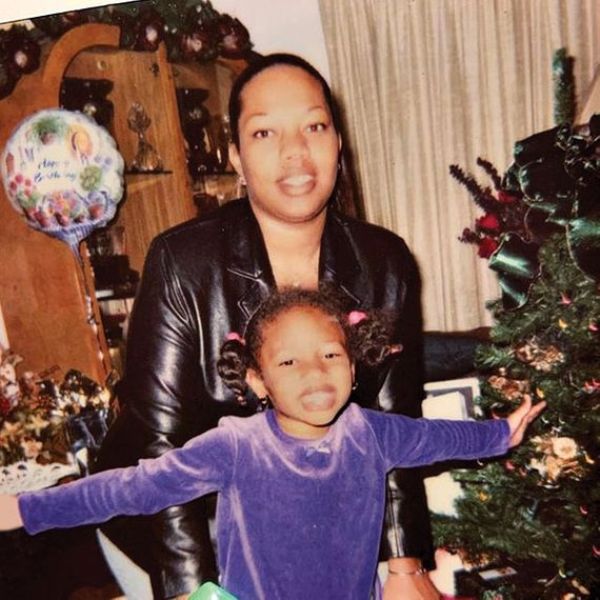 A childhood picture of Megan Thee Stallion with her mother