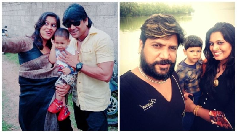 Firoz Khan with his wife and son