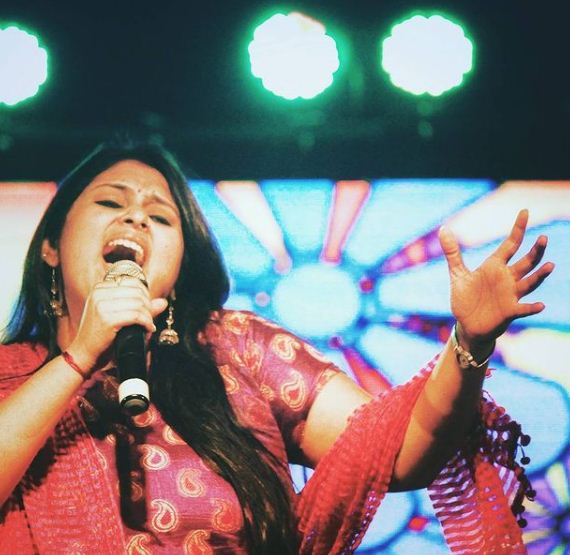 Geetha Bharathi Bhat during a stage show