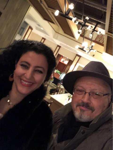 Hanan El-Atr with Jamal Khashoggi