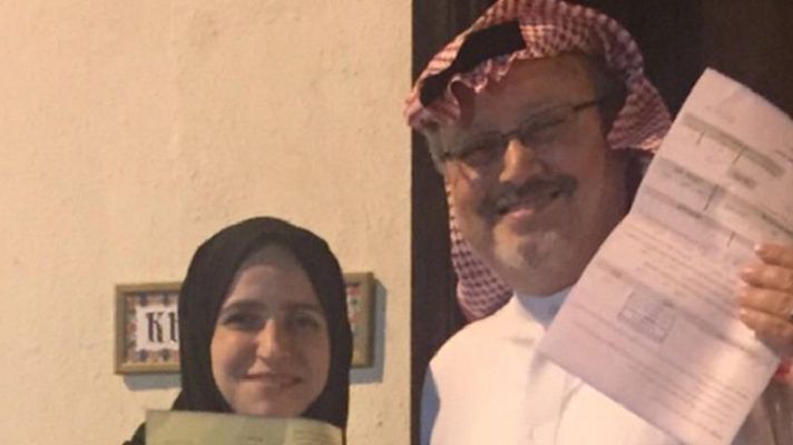 Jamal Khashoggi with his ex-wife Dr. Alaa Nassif