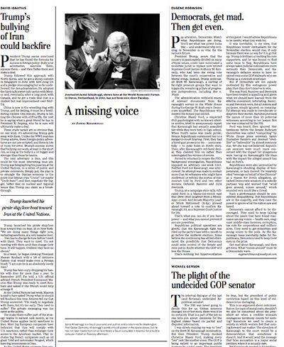 Jamal Khashoggi's column in The Washington Post