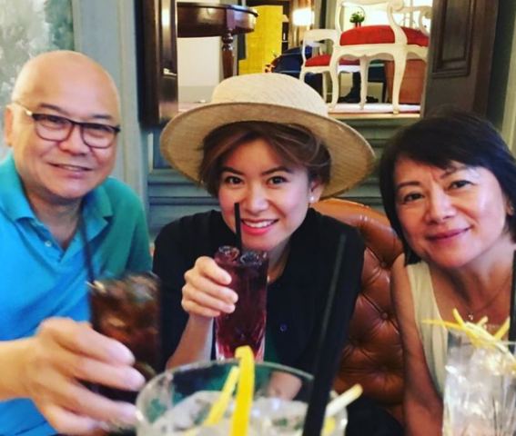 Katie Leung with her parents