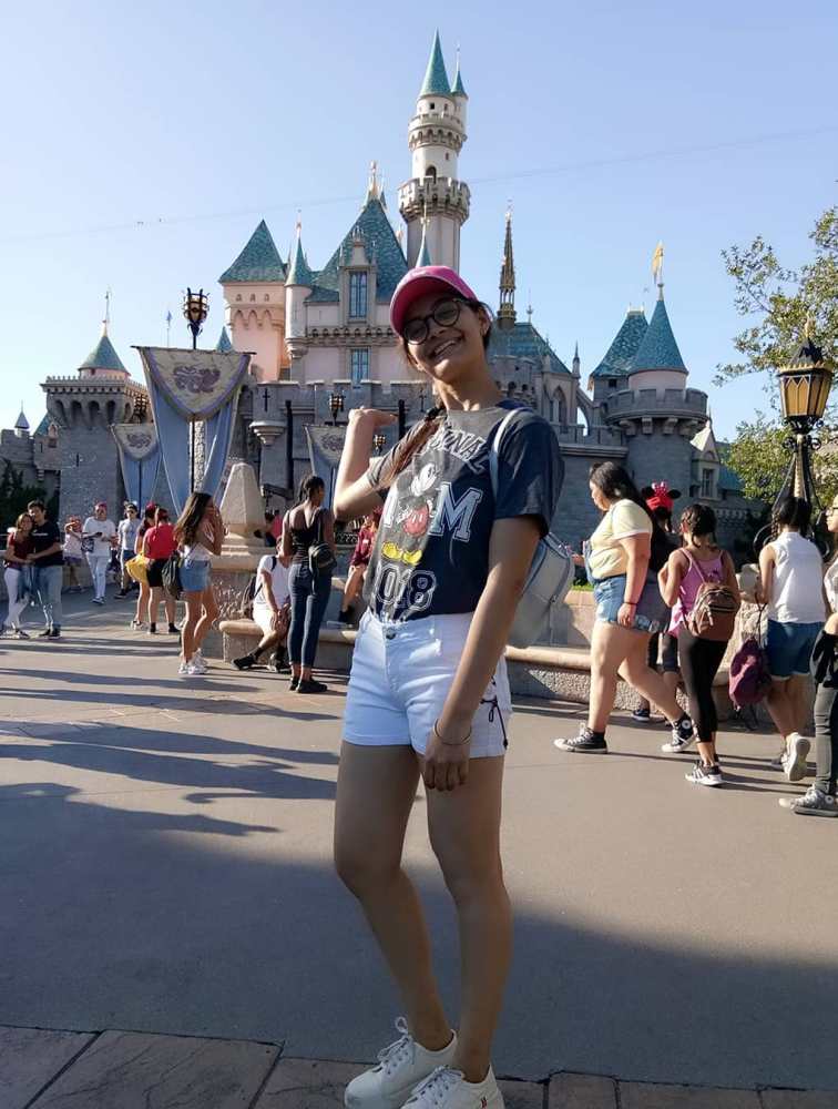 Mansi Sehgal posing at Disneyland Los Angeles in June 2018
