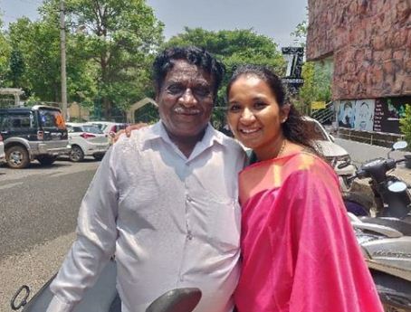 Nirmala Channapa with her father