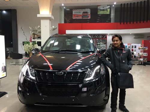 Pawandeep Rajan with his new car Mahindra XUV 500