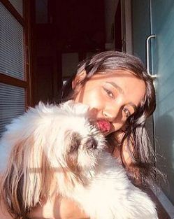 Samruddhi Jadhav and her pet dog