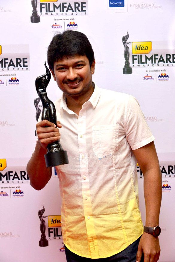 Udhayanidhi Stalin with his Filmfare Award