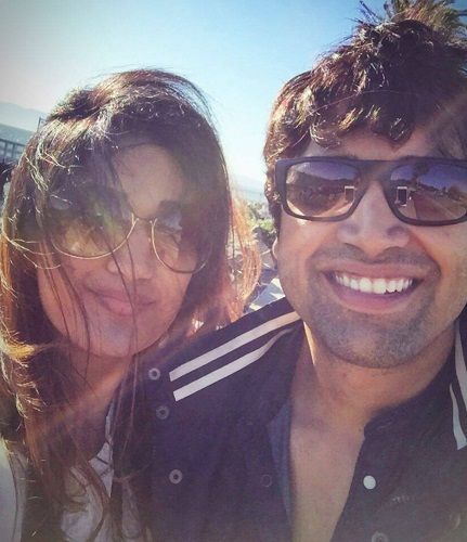 Adivi Sesh with his sister