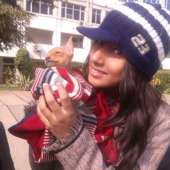 Anicka with a puppy