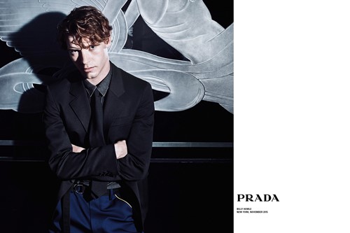 Billy Howle posing as the poster boy for Prada