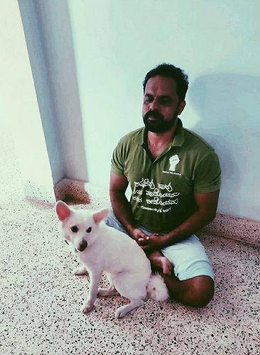 Chakravarthy Chandrachud with his pet dog