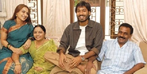 Dhanush with his parents and wife