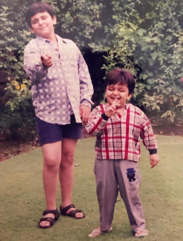 Jatin Sapru with his younger brother in Srinagar in 1994