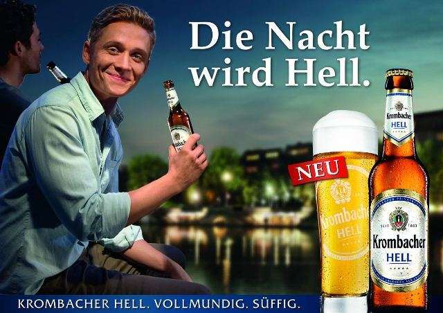 Matthias Schweighöfer in an advertisement of Krombacher Hell