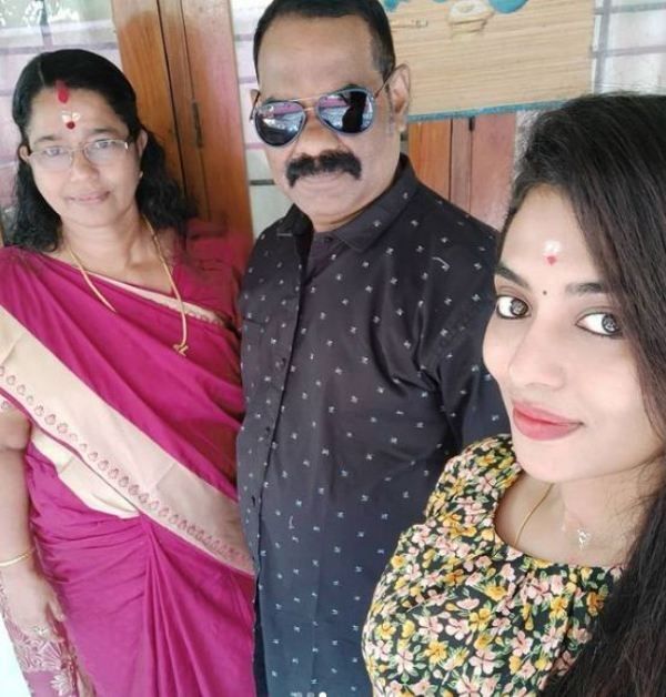 Remya Panicker with her parents