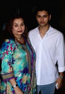 Salma Agha with her son