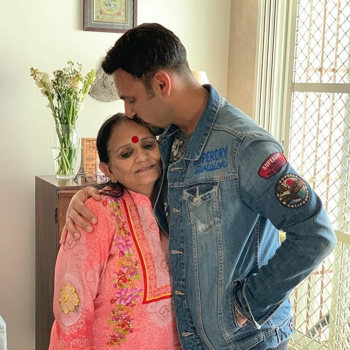 Jatin Sapru with his mother
