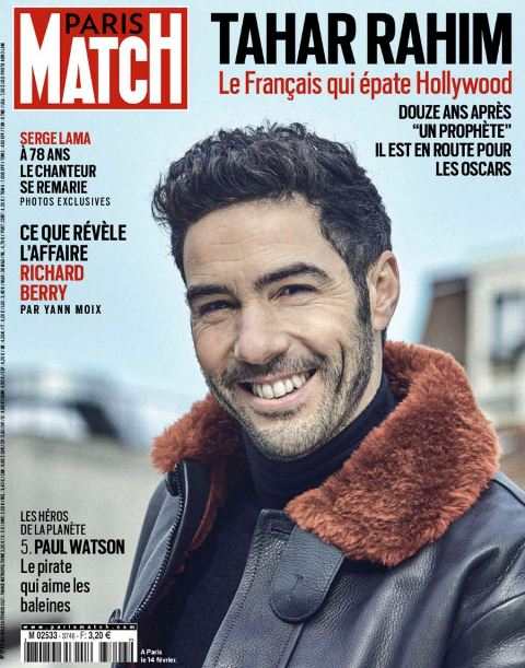 Tahar Rahim on the cover of Paris Match magazine