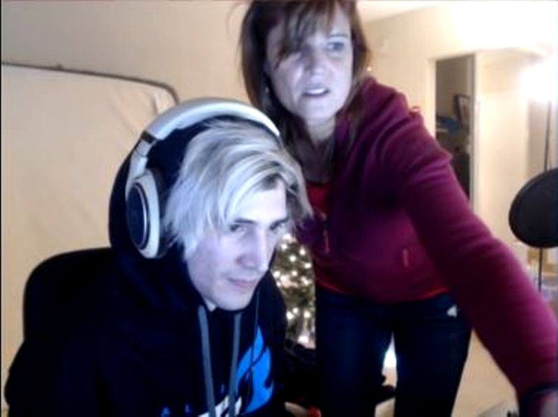 xQc with his mother