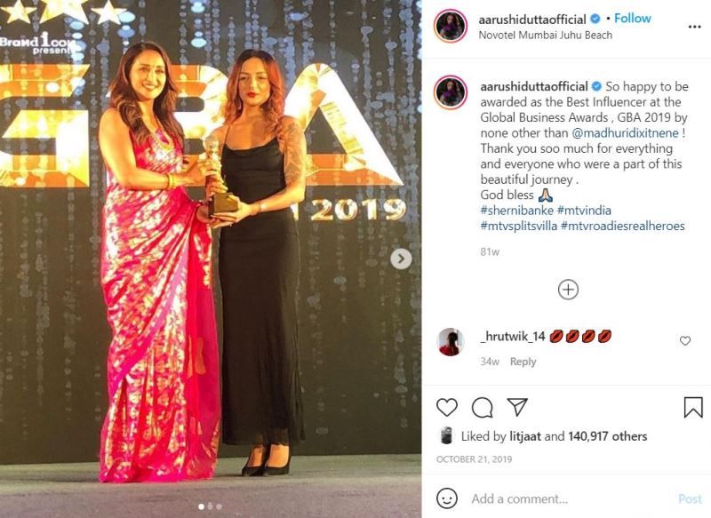 Aarushi Dutta beingh awarded at GBA 2019